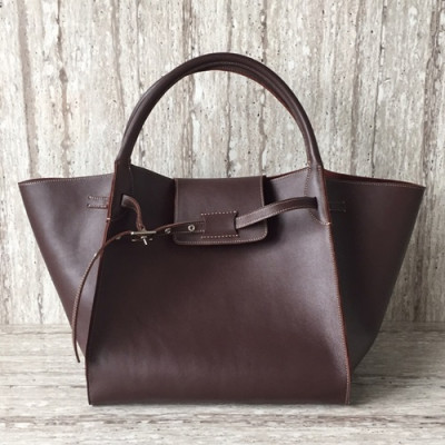 Celine Tote Shoulder Bag,33CM - 셀린느 레더 토트 숄더백 ,55425-10,33CM,레드브라운