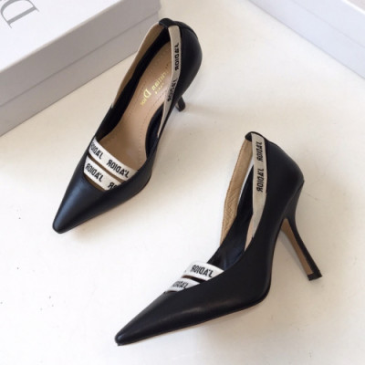 Christian Dior 2019 Womens J'adior Embroidery Logo Pumps - 크리스챤 디올 여성 자디오 자수 로고 펌프스 Dio0184x.Size(225 - 250).블랙