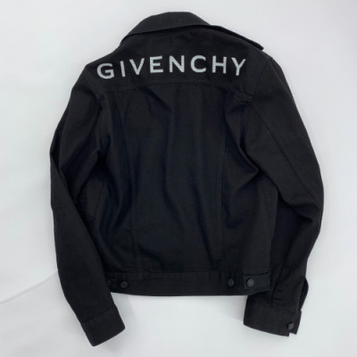 Givenchy 2019 Mens Logo Casual Denim Jacket - 지방시 남성 로고 캐쥬얼 데님 자켓 Giv0117x.Size(m - 2xl).블랙