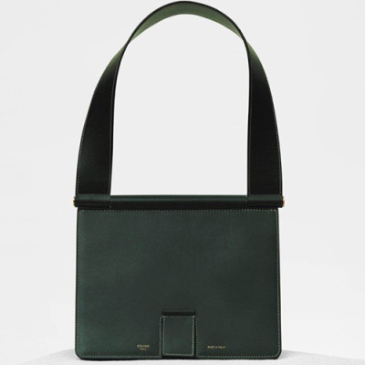 Celine Leather Tote Shoulder Bag,24.5CM - 셀린느 레더 토트 숄더백 ,99979-2,24.5CM,다크그린