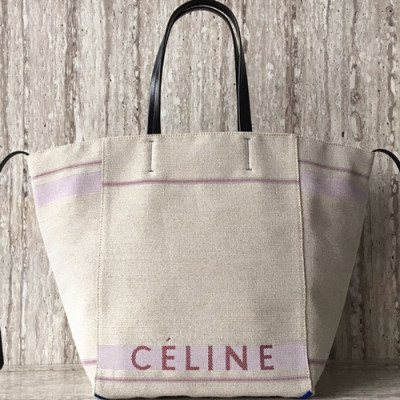 Celine Canvas Tote Shoulder Shopper Bag,37CM - 셀린느 캔버스 토트 숄더 쇼퍼백 ,2207-3,37CM,퍼플