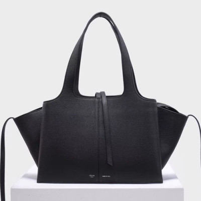 Celine Tri-Fold Leather Tote Bag,32CM - 셀린느 트리 폴드 레더 토트백 ,CELB0007,32CM,블랙