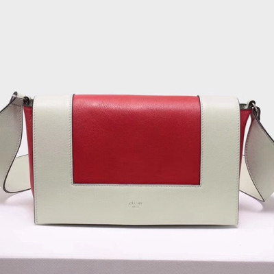 Celine Leather Frame Shoulder Bag,25CM - 셀린느 레더 프레임 여성용 숄더백 ,43343-25,25CM,레드