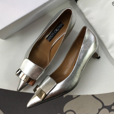 Sergio Rossi  2019 Ladies Gliiter Middle-heel Leather Pumps - 세르지오 로시 여성 글리터 미들힐 레더 펌프스 Ser006x.Size(220 - 250).실버