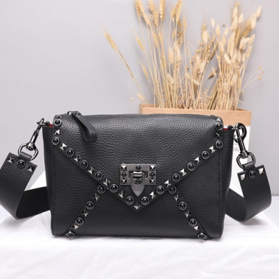 Valentino 2019 Leather Shoudler Bag,24CM - 발렌티노 2019 여성용 레더 숄더백 ,VTB0080,24CM,블랙