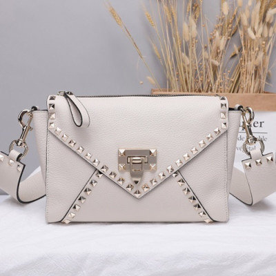 Valentino 2019 Leather Shoudler Bag,24CM - 발렌티노 2019  여성용 레더 숄더백 ,VTB0082,24CM,화이트