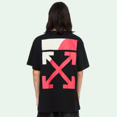 Off-white 2019 Mm/Wm Printing Logo Crew - neck Cotton Short Sleeved Tshirt - 오프화이트 남자 프린팅 로고 크루넥 코튼 반팔티 Off0063x.Size(s - l).블랙