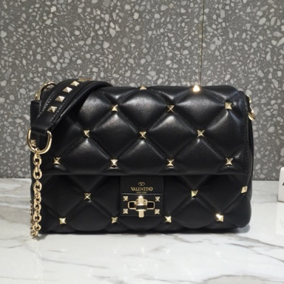 Valentino 2019 Leather Garavani CandyStud Small Chain Shoudler Bag,25CM - 발렌티노 2019 레더 가라바니 캔디스터드 스몰 체인 숄더백,0072-VTB0106,25CM,블랙