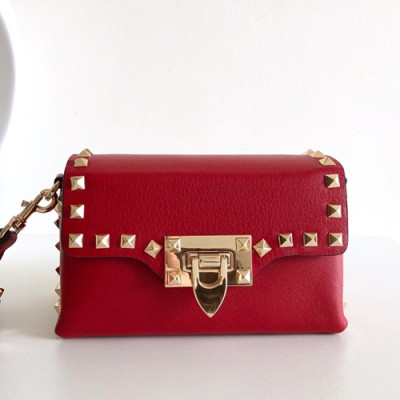 [특가세일]Valentino 2019 Leather Rockstud Mini Cross Bag,16.5CM - 발렌티노 2019 레더 락스터드 미니 크로스백,0045 - VTB0123,16.5CM,레드