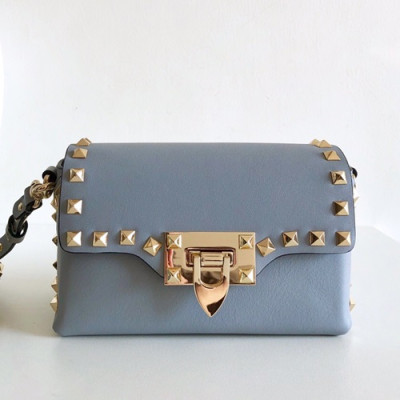 [귀여움 가득~] Valentino 2019 Leather Rockstud Mini Cross Bag,16.5CM - 발렌티노 2019 레더 락스터드 미니 크로스백,0045 - VTB0127,16.5CM,스카이블루