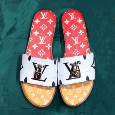 Louis Vuitton 2019 Womens Initial Logo Lock it Slipper- 루이비통 여성 이니셜 로고 슬리퍼 Lou0981x.Size(225 - 255).오렌지