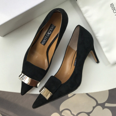 Sergio Rossi  2019 Ladies Middle-heel Leather Pumps - 세르지오 로시 여성 미들힐 레더 펌프스 Ser008x.Size(220 - 250).블랙