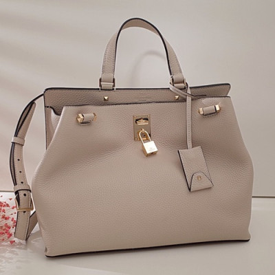 Valentino 2019 Leather Garavani Joykock Tote Shoudler Bag,34CM - 발렌티노 2019 레더 가라바니 조이락 토트 숄더백,VTB0290,34CM,베이지