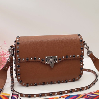 Valentino 2019 Leather Garavani Rockstud Shoudler Bag,26CM - 발렌티노 2019 레더 가라바니 락스터드 숄더백,VTB0330,26CM,브라운