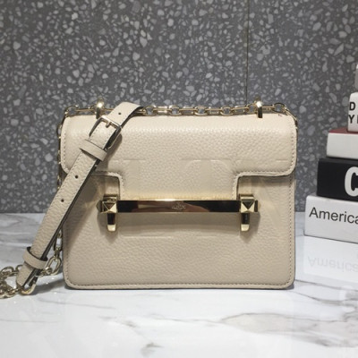 Valentino 2019  Leather Uptown Shoudler Cross Bag,21CM - 발렌티노 2019 레더 업타운 숄더 크로스백,0088-VTB0370,21CM,연베이지