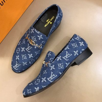 [커스텀급]Louis Vuitton 2019 Mens Initial Logo Horsbit Denim Loafer  - 루이비통 남성 이니셜 로고 홀스빗 데님 로퍼 Lou0999x.Size(245 - 265).블루