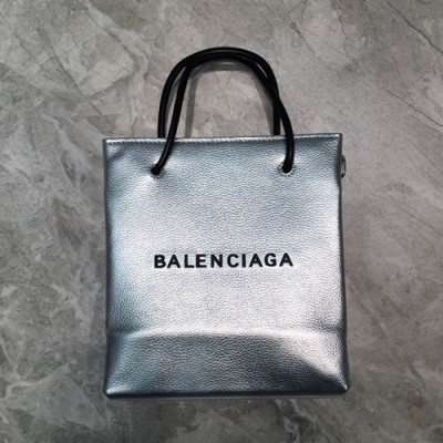 [파격특가! 놓치면 후회해]Balenciaga 2019 Leather Mini Tote Shopper Bag,21CM - 발렌시아가 2019 레더 미니 토트 쇼퍼백,BGB0054,21CM,실버