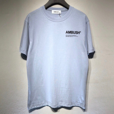 Ambush 2019  Mens Logo Cotton Short Sleeved Tshirt - 앰부시 남성 로고 코튼 반팔티 Amb003x.Size(s - xl).스카이블루