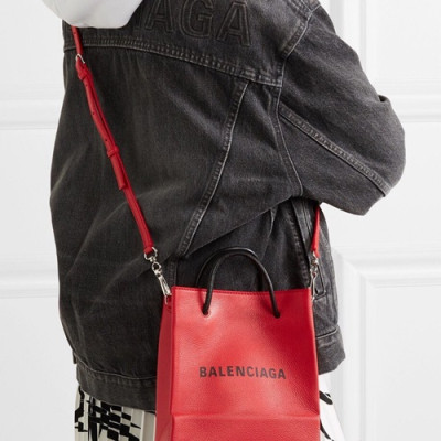 Balenciaga 2019 Leather  Mini Tote Shopper Bag,21CM - 발렌시아가 2019 레더 미니 토트 쇼퍼백,BGB0084,21CM,레드