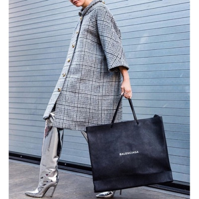 [매장판][심플한 디자인에 넉넉한 수납력]Balenciaga 2019 Leather Large Tote Shoulder Shopper Bag,55CM - 발렌시아가 2019 레더 남여공용 라지 토트 숄더 쇼퍼백,BGB0115,55CM,블랙