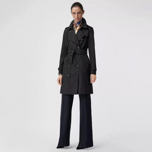 [파격특가]Burberry 2019 Ladies The Kensington Cotton Trench Coat - 버버리 여성 켄징턴 코튼 트렌치 코트 Bur0717x.Size(s - 2xl).블랙