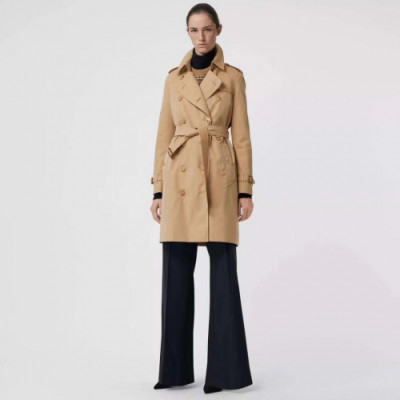 Burberry 2019 Ladies The Kensington Cotton Trench Coat - 버버리 여성 켄징턴 코튼 트렌치 코트 Bur0526x.Size(s -2xl).카멜