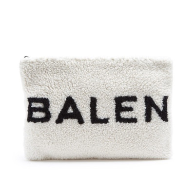 [복실복실 뽀글이❤]Balenciaga 2019 Lambs Wool Clutch Bag,34CM - 발렌시아가 2019 램스울 여성용 클러치백, BGB0148, 34cm,화이트