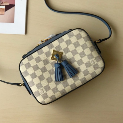 Louis Vuitton 2019 Saintonge Camera Shoulder Bag,22cm - 루이비통 2019 생통주 카메라 숄더백 M43555,LOUB1116 ,22cm,화이트+블루