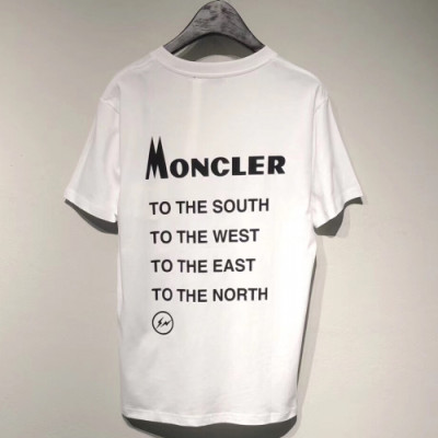 Moncler x Fragment 2019 Mens Printing Logo Cotton Short Sleeved T-shirt - 몽클레어 남성 프린팅 로고 코튼 반팔티 Moc0485x.Size(s - xl).화이트