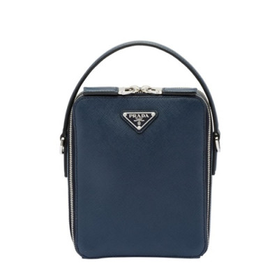 Prada 2019 Brique Saffiano Shoulder Bag,20CM - 프라다 2019 브리크 사피아노 남성용 숄더백,2VH066-1,20cm,네이비