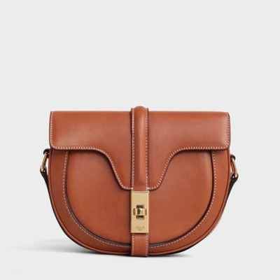 Celine 2019 Besace Leather Shoulder Bag,19CM - 셀린느 2019 베사체 레더 숄더백 ,188013-3,19CM,브라운