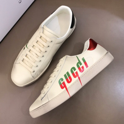 Gucci 2019 Mens Rainbow Logo Leather Sneakers - 구찌 남성 레인보우 로고 레더 스니커즈 Guc01053x.Size(240 - 275).화이트