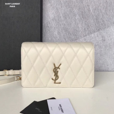 Saint Laurent 2019 Monogram Angie Chain Shoulder Bag,22CM - 입생로랑 2019 모노그램 엔지 체인 숄더백 568906 , SLB0315,22CM,화이트