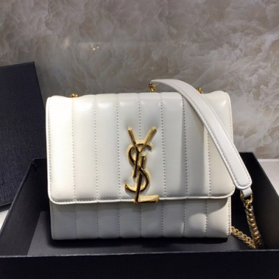 Saint Laurent 2019 Vicky Chain Wallet Shoulder Bag,20.5cm - 입생로랑 2019 비키 체인 월릿 숄더백 554125 , SLB0319,20.5cm,화이트