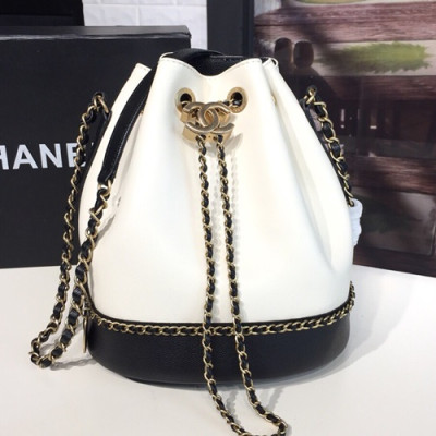 Chanel 2019 Women Leather Chain Bucket Shoulder Bag ,22CM - 샤넬 2019 여성용 레더 체인 버킷 숄더백,CHAB0648,22CM,화이트