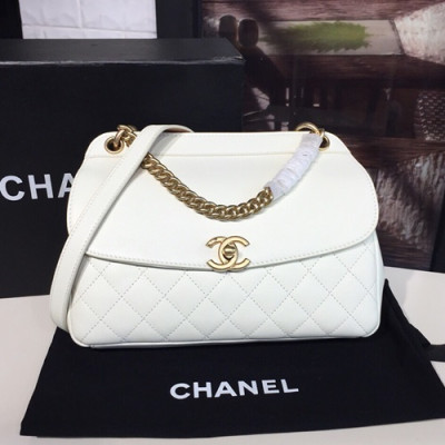 Chanel 2019 Women Leather Tote Shoulder Bag ,24CM - 샤넬 2019 여성용 레더 토트 숄더백,CHAB0650,24CM,화이트