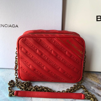 Balenciaga 2019 Balnket Leather Chain Shoulder Bag,18.5CM - 발렌시아가 2019 블랭킷 레더 체인 숄더백,BGB0240,18.5CM,레드