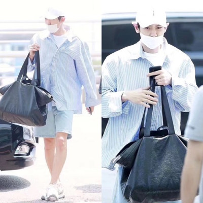 Balenciaga 2019 Leather Tote Shoulder Bag,34/44CM - 발렌시아가 2019 레더 남여공용 토트 숄더 여행용가방,BGB0242,34/44CM,블랙 - 찬열