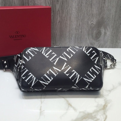 Valentino 2019 Leather Belt Bag Shoulder Bag,23.5CM - 발렌티노 2019 레더 남여공용 벨트백 숄더백, VTB0493,23.5CM,블랙