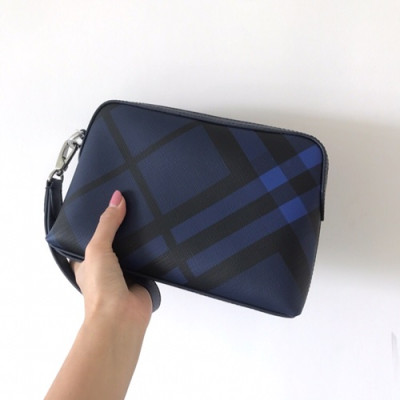 Burberry 2019 Leather Clutch Bag, 25cm - 버버리 2019 레더 남성용 클러치백 ,BURB0109,25cm,블루