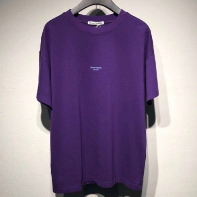 [파격특가]Acne 2019 Studios Mens Logo Cotton Short Sleeved Tshirt  - 아크네 스튜디오 남성 로고 코튼 반팔티 Acn0012x.Size(s - xl).퍼플