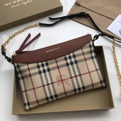 Burberry 2019 House Check Clutch Shoulder Cross Bag, 26cm - 버버리 2019 하우스 체크 여성용 클러치 숄더 크로스백 ,BURB0123,26cm,브라운