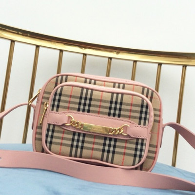 Burberry 2019 Leather Camera Shoulder Bag ,19.5CM - 버버리 2019 레더 남여공용 카메라 숄더백,BURB0128 ,19.5cm,핑크