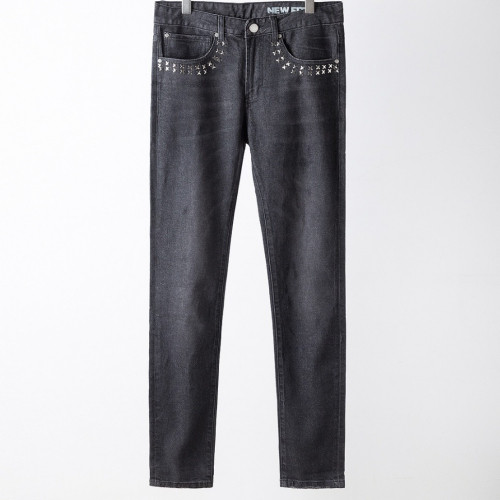 [클래식]Versace 2019 Mens Logo Slim Fit Denim Pants - 베르사체 남성 로고 슬림핏 데님 팬츠 Ver0222x.Size(30 - 38).블랙