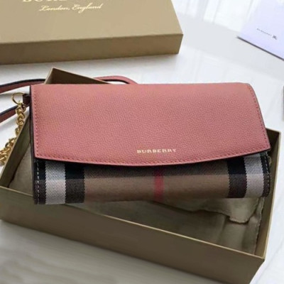 Burberry 2019 Wallet Clutch Chain Shoulder Cross Bag, 21cm - 버버리 2019 월릿 클러치 체인 숄더 크로스백 ,BURB0199,21cm,핑크