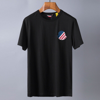 Mocler 2019 Mens Polo Patch Logo Cotton Short Sleeved T-shirt - 몽클레어 남성 신상 폴로 패치 로고 반팔티 Moc0488x.Size(m - 2xl).2컬러(블랙/화이트)