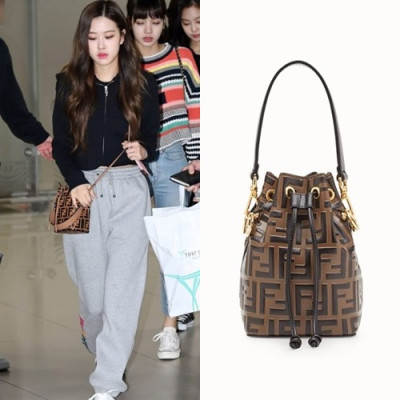 Fendi 2019 Mon Tresor Bucket Tote Shoulder Bag ,18CM - 펜디 2019 몬 트레조 버킷 토트 숄더백  FENB0118,18CM,브라운 - 로제