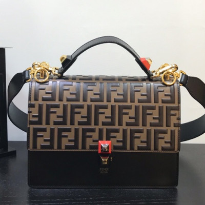 Fendi 2019 Tote Shoulder Bag ,26CM - 펜디 2019 여성용 토트 숄더백 FENB0136,26CM,브라운+블랙