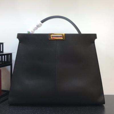 [시선강탈]Fendi 2019 Leather Tote Bag ,43CM - 펜디 2019 레더 여성용 토트백  FENB0153,43CM,블랙