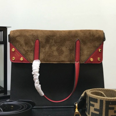 Fendi 2019 Leather Tote Bag ,25CM - 펜디 2019 레더 여성용 토트백  FENB0162,25CM,블랙